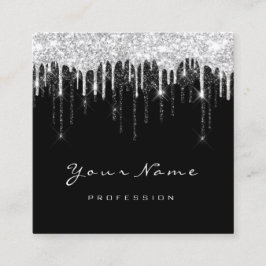 Cartão De Visita Quadrado Makeup Artist Event Planner Cinzas Black Drives