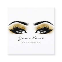 Makeup Artist Eyebrow Dourado Lashes White Square