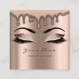 Cartão De Visita Quadrado Makeup Artist Eyebrow Wax Lash Glitter Pink Drives