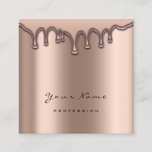 Cartão De Visita Quadrado Makeup Artist Eyebrow Wax Lash Glitter Skin Drives (Frente)