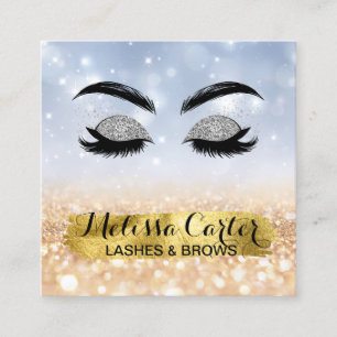 Cartão De Visita Quadrado Makeup Artist Eyelash Extensões Lashes Brows
