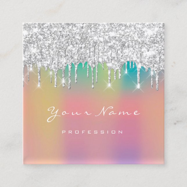 Cartão De Visita Quadrado Makeup Artist Professional Eyelashes Drives Ombre (Frente)