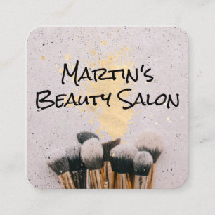Cartão De Visita Quadrado Makeup Brushes Makeup Artist