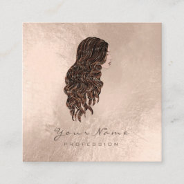 Cartão De Visita Quadrado Makeup Hairdresser Lashes Sereia Pprecoce