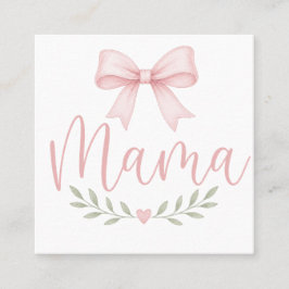 Cartão De Visita Quadrado Mama Coquete Fofa Design Estético para Mães