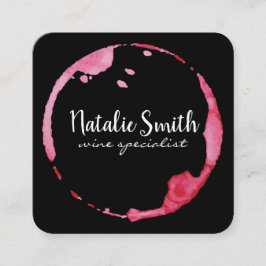 Cartão De Visita Quadrado Manchas de vinho (preto/branco)