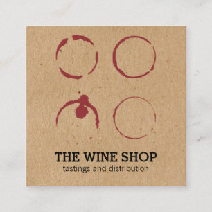 Cartão De Visita Quadrado Manchas naturais do vinho de Brown