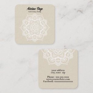 Cartão De Visita Quadrado Mandala