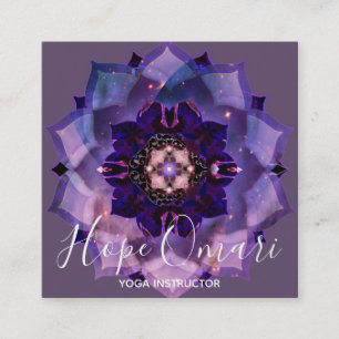 Cartão De Visita Quadrado Mandala de Meditação Dream Lotus