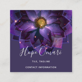 Cartão De Visita Quadrado Mandala Flor de Lótus Mística | Nova Era