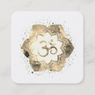 Cartão De Visita Quadrado *~* Mandala Lotus Yoga Reiki Professor Om Massage