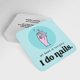 Cartão De Visita Quadrado Manicurista de Nail Salon - Retro Moderno