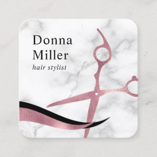 Cartão De Visita Quadrado Manteiga rosa-rosa-rosa-escancarada-de-ouro