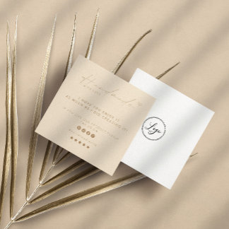 Cartão De Visita Quadrado Manuscrito Com Amor Logotipo Para Pequenas Empresa