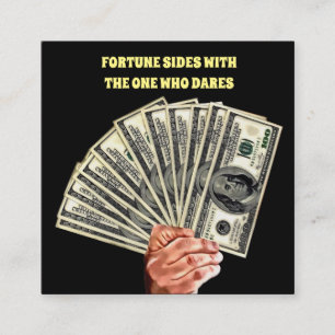 Cartão De Visita Quadrado mão segurando notas de cem dólares dinheiro