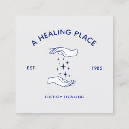 Cartão De Visita Quadrado Mãos de Energia Terapista de Massagem