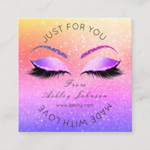 Cartão De Visita Quadrado Maquiagem Artista Lashes Buagie Dall Classy