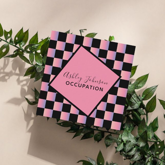 Cartão De Visita Quadrado Maquiagem Holográfica Moderna Mídia Social Adicion (Criador carregado)