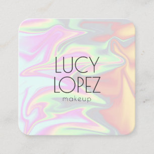 Cartão De Visita Quadrado maquiagem holográfica Na moda moderna do pintinho 