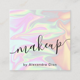 Cartão De Visita Quadrado maquiagem holográfica na moda moderna do pintinho 