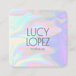Cartão De Visita Quadrado maquiagem holográfica Na moda moderna do pintinho 