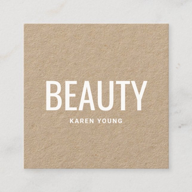 Cartão De Visita Quadrado Maquiagem rústica da moda de salão de beleza moder (Frente)