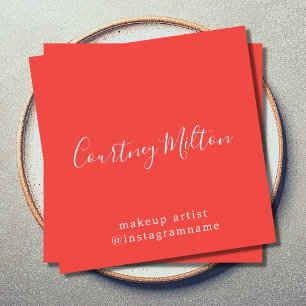 Cartão De Visita Quadrado Maquilhador elegante moderno