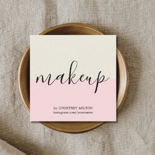 Cartão De Visita Quadrado Maquilhador Pastel elegante simples