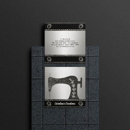 Cartão De Visita Quadrado Máquinas De Costura Elegante | Seamstress, botão P