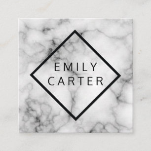 Cartão De Visita Quadrado Marble Diamond Border