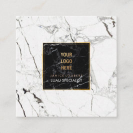 Cartão De Visita Quadrado Marble PixDezines /Preto+Branco