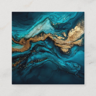 Cartão De Visita Quadrado Marinho abstrato 