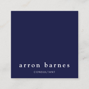 Cartão De Visita Quadrado Marinho mínimo profissional Blue Modern