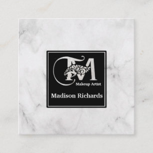 Cartão De Visita Quadrado Mármore branco profissional