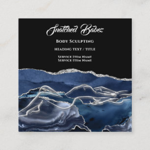 Cartão De Visita Quadrado Massagem de logotipo corporal Esculpindo prataGlit