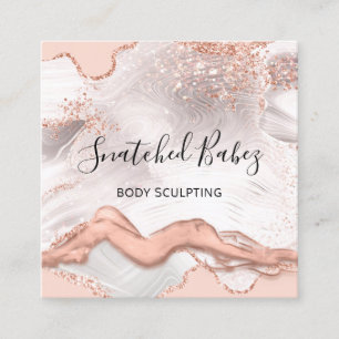 Cartão De Visita Quadrado Massagem de logotipo corporal Esculpindo Squ QRCOD