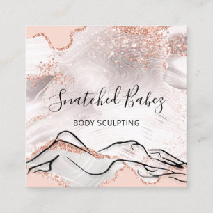 Cartão De Visita Quadrado Massagem do logotipo corporal Esculpindo o Glicma 