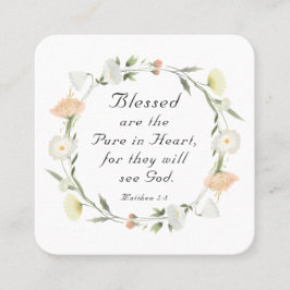 Cartão De Visita Quadrado Mateus 5:8 Abençoados são os Puros na Bíblia do Co
