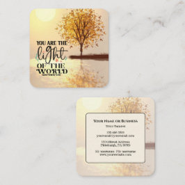 Cartão De Visita Quadrado Matthew 5:14 Você é a Luz da Bíblia Mundial