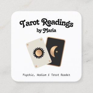 Cartão De Visita Quadrado Média Psicológica do Leitor de Placas Tarot
