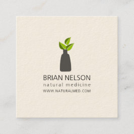 Cartão De Visita Quadrado Médico Holístico Moderno Elegante Minimalista