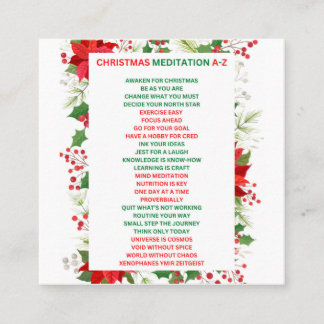 Cartão De Visita Quadrado Meditação de Natal a-z