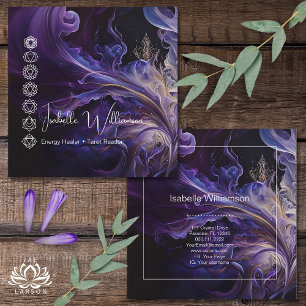 Cartão De Visita Quadrado Meditação de Yoga por Ametist Chakras Reiki