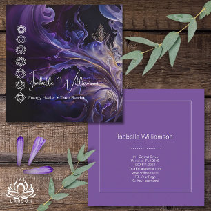 Cartão De Visita Quadrado Meditação de Yoga por Ametist Chakras Reiki