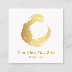 Cartão De Visita Quadrado Meditação Dourado abstrata da ioga do zen de Rei