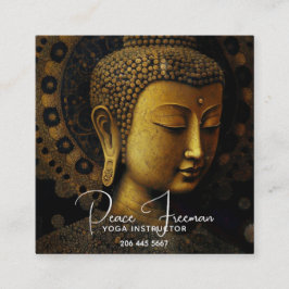 Cartão De Visita Quadrado Meditação espiritual Buda