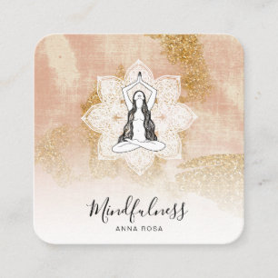 Cartão De Visita Quadrado *~* Meditação Yoga Mindício Mandala Deusa QR
