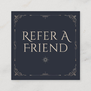 Cartão De Visita Quadrado Meio Psicológico, Tarot, Espiritual Referem Um Ami