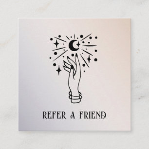 CARTÃO DE VISITA QUADRADO MEIO PSIQUICO DE LUA LEITURA PALM REFERENTE AMIGO