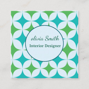 Cartão De Visita Quadrado Meio século estoura-se em verde e lacrimogênio